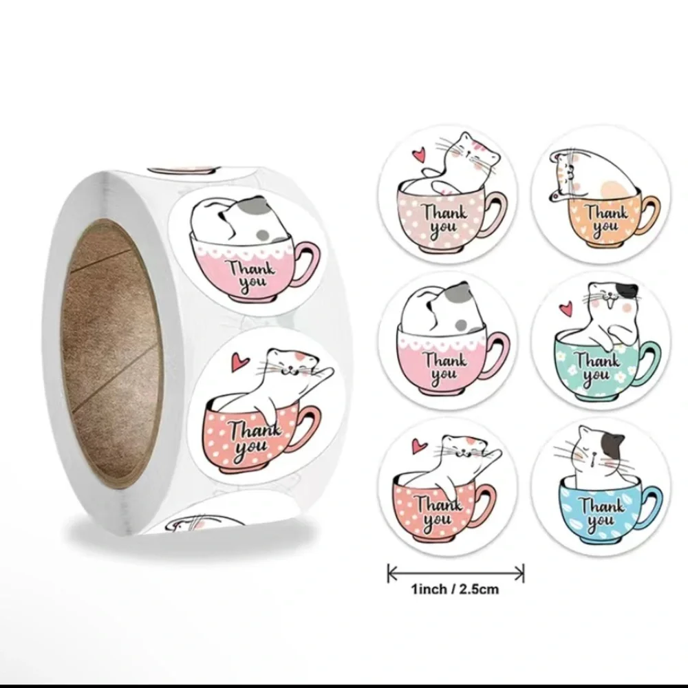 500 thank‎ you label stickers